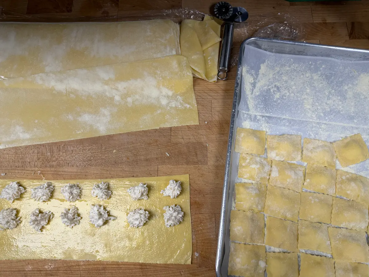 Fresh ravioli pasta sheets at Onotria