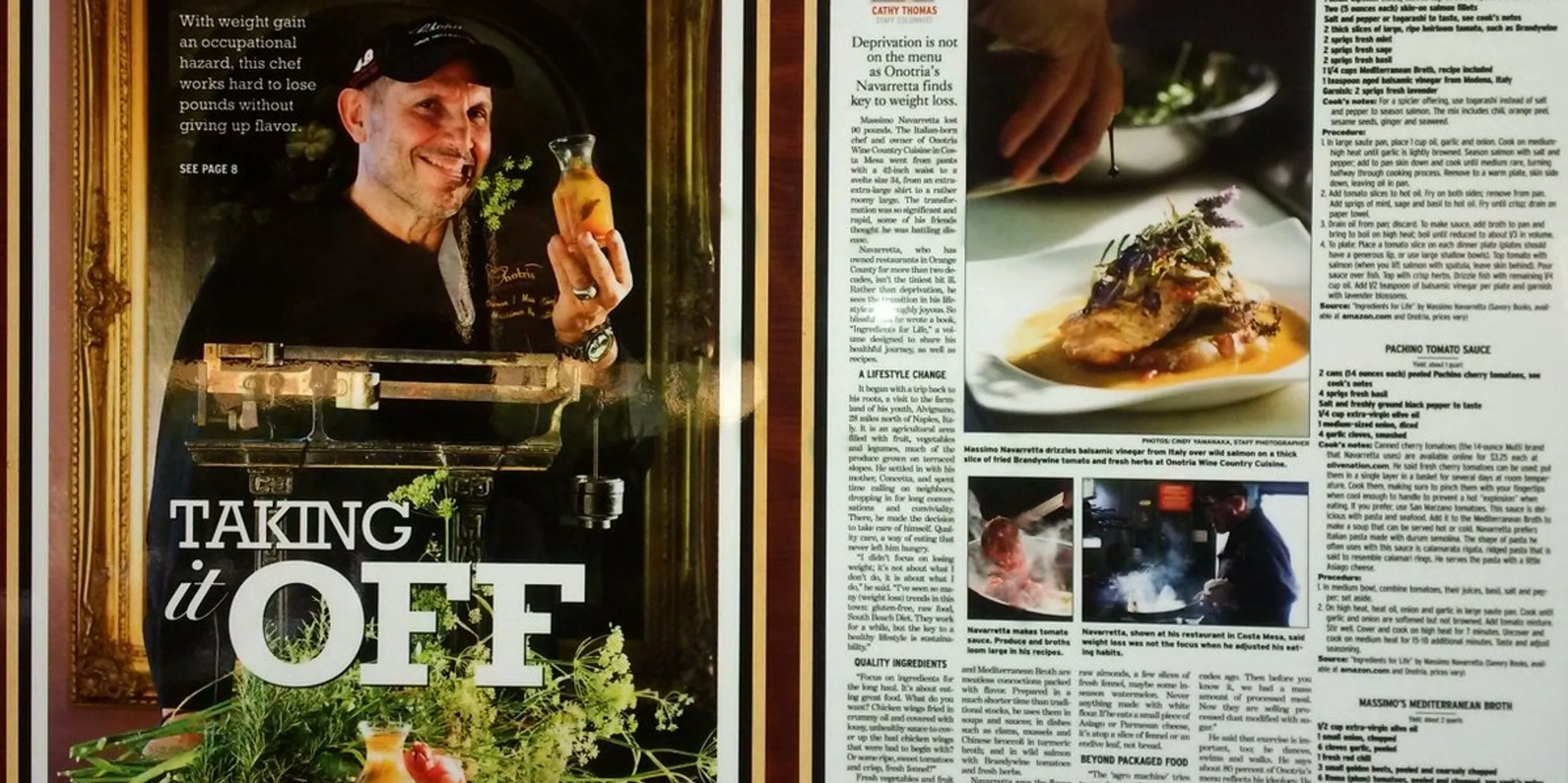 Orange County Register feature on Chef Massimo Navarretta