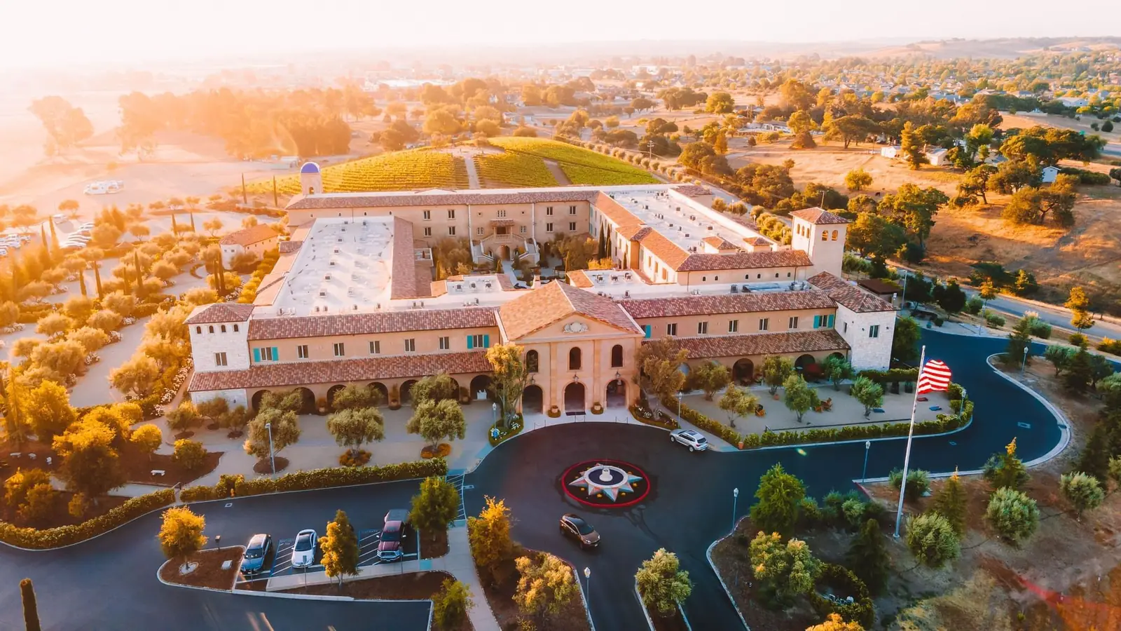 Aerial view of Allegretto Vineyard Resort, Paso Robles.