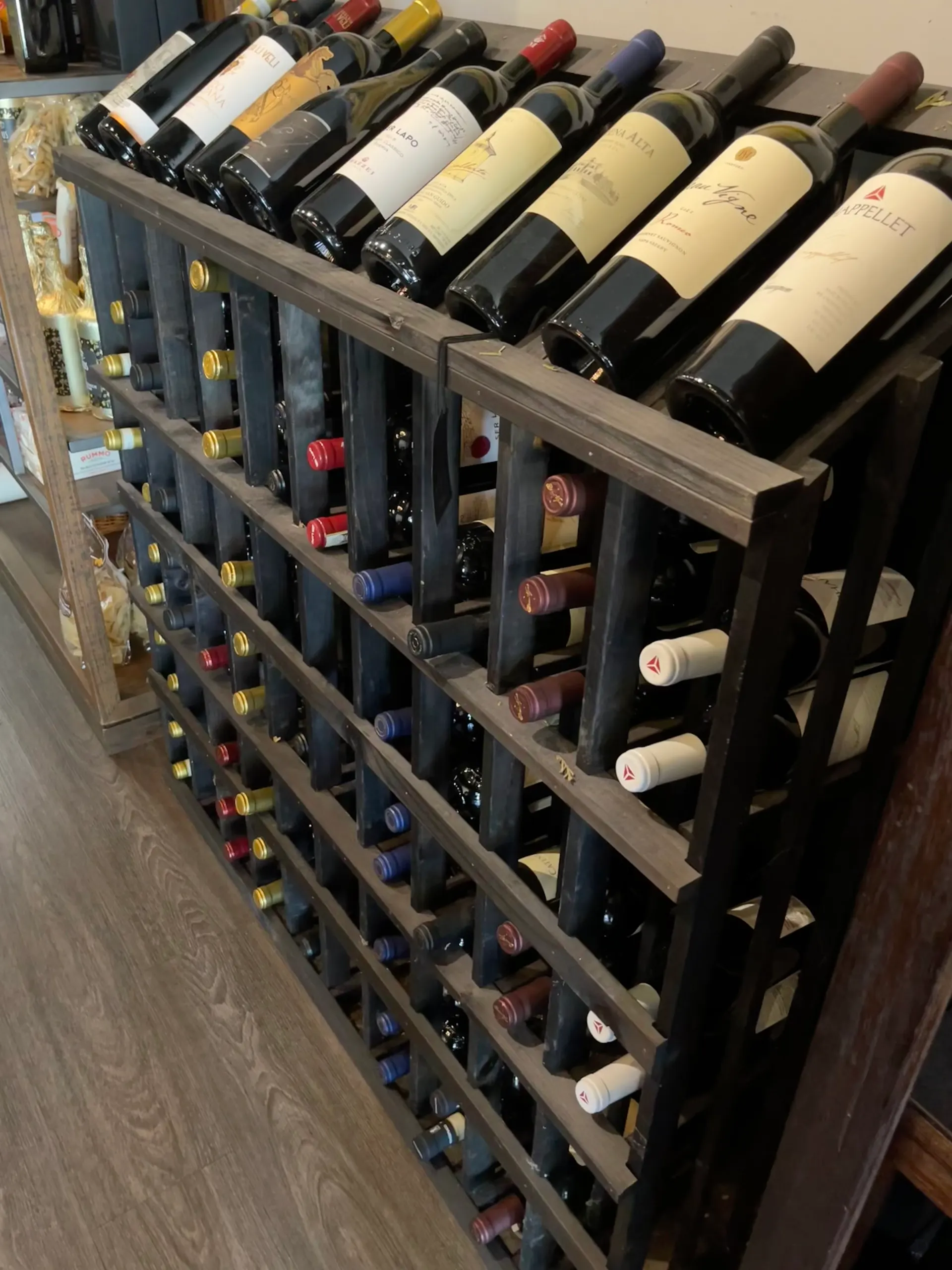 Onotria wine rack from the side